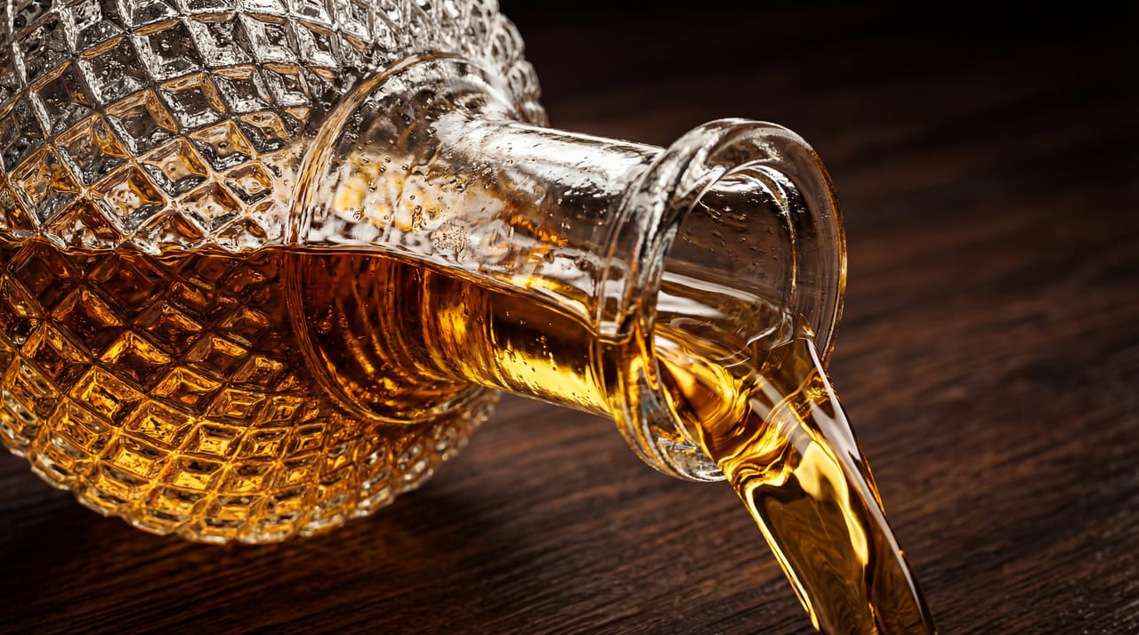Diamond Quilted Decanter — 3D Product Render still 3