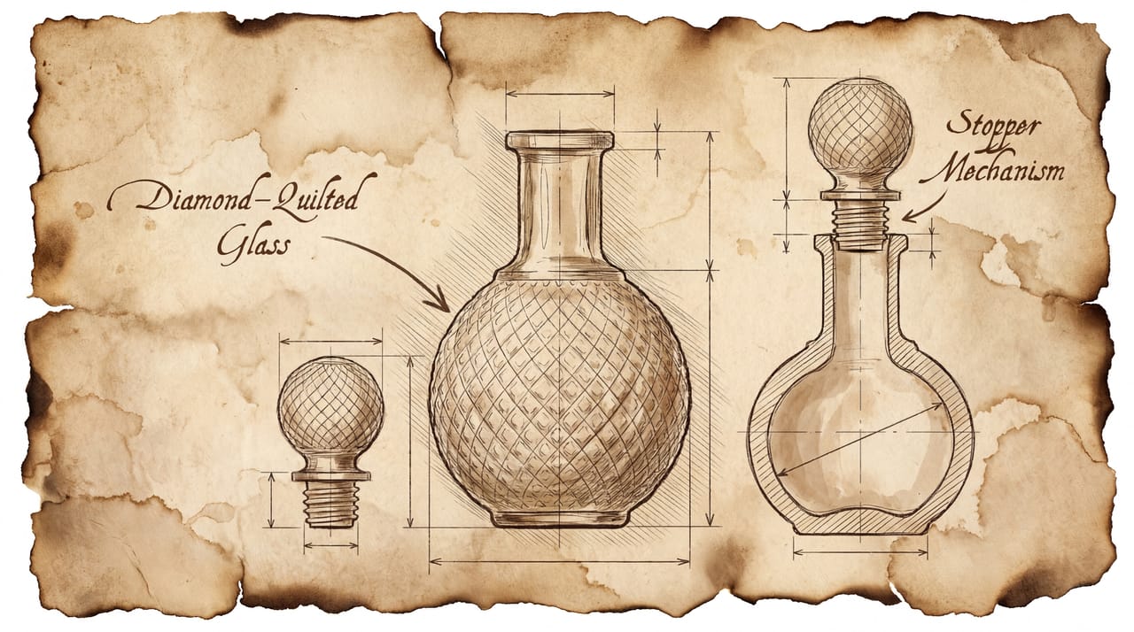 Diamond Quilted Decanter — 3D Product Render still 5