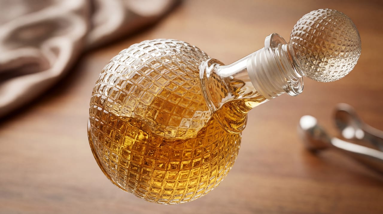 Diamond Quilted Decanter — 3D Product Render still 4